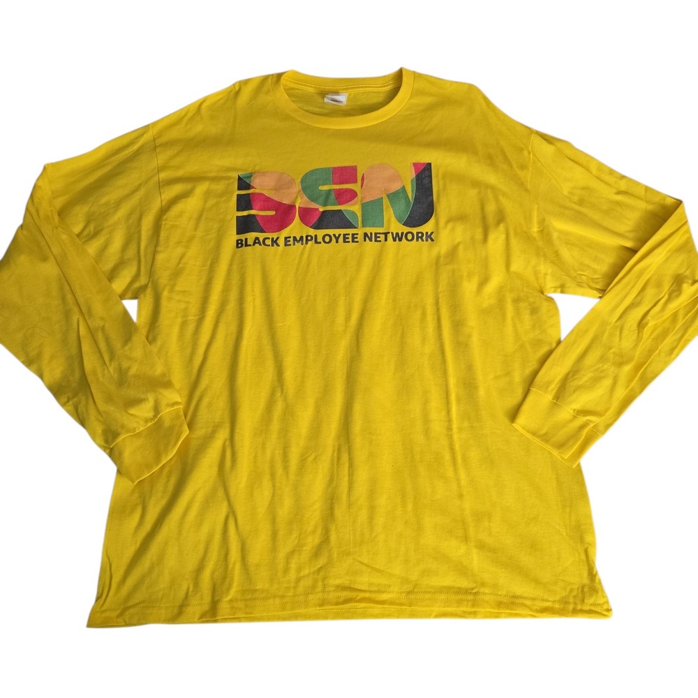 BEN Black Employee Network Amazon Affinity‎ Group L/S T-Shirt Yellow Sz XL NEW